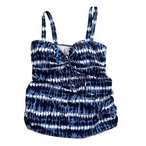 Motherhood Maternity Swim Top Medium Blue Tie Dye